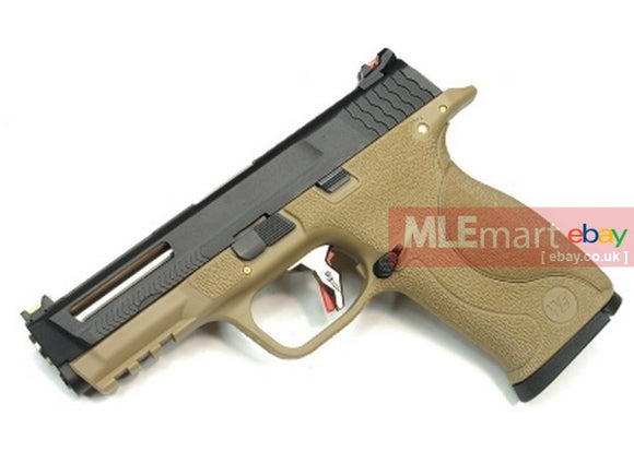 WE N&P XW40 Force Stealth Slide BIG BIRD with Gold Barrel GBB - Tan - MLEmart.com