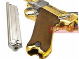 WE Luger P08 8" Full Metal GBB Pistol (Gold) - MLEmart.com