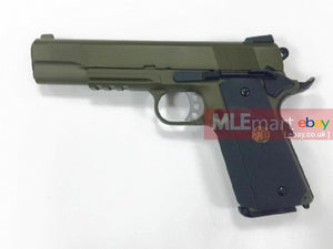 WE M.E.U. RAIL Full Metal GBB Pistol OD - MLEmart.com