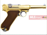 WE Luger P08 4 inch GBB Pistol (Gold) - MLEmart.com