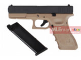 WE Metal Slide G18C GBB Pistol (Tan Frame / Black Slide) - MLEmart.com