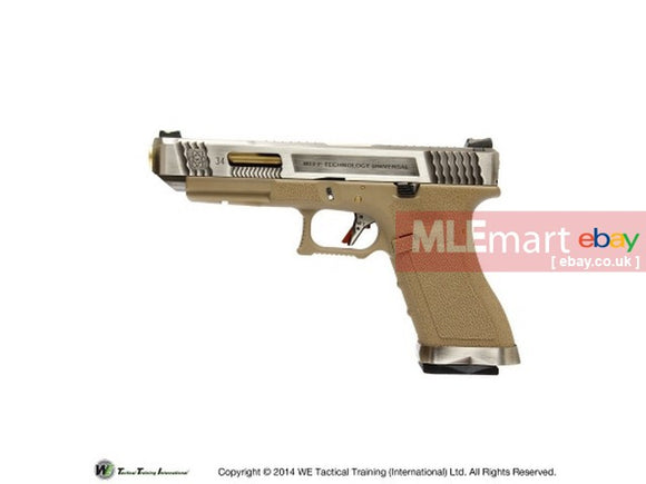 WE G34 GBB Pistol (Silver Slide,Tan Frame,Gold Barrel) - MLEmart.com