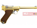 WE Luger P08 6" Full Metal GBB Pistol (Gold) - MLEmart.com