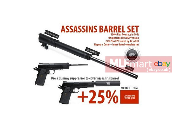 MLEmart.com - Madbull 235mm Precision Barrel Threaded Set for SOCOM GEAR/WE 1911/MEU1/MEU