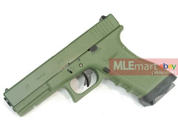 WE G17 Rail Metal Silde GBB Pistol (OD) - MLEmart.com