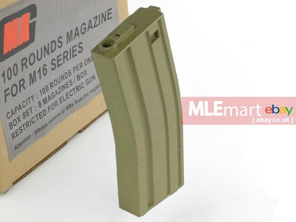 MLEmart.com - MAG 100rd Magazine for M4/M16 AEG (Olive Drab, 8pcs)