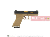 WE G17 GBB Pistol (Black Slide, Tan Frame, Glod Barrel) - MLEmart.com