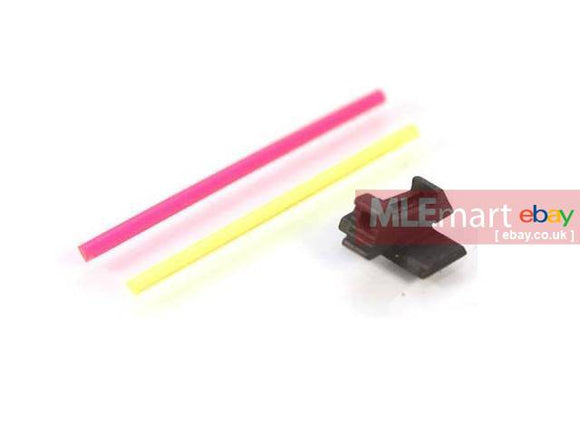 5KU Glow Fiber Sight Type 2 for Marui Hi-Capa GBB (Red & Yellow) - MLEmart.com