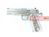 WE Double Barrel M1911A1 Classic Floral Pattern GBB Pistol (SV) - MLEmart.com