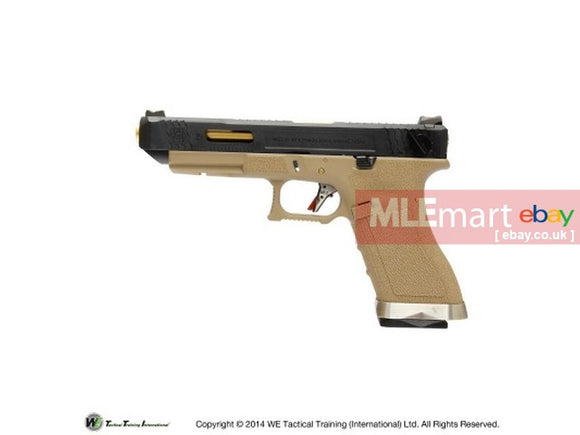 WE G35 GBB Pistol (Black Slide, Tan Frame, Gold Barrel) - MLEmart.com