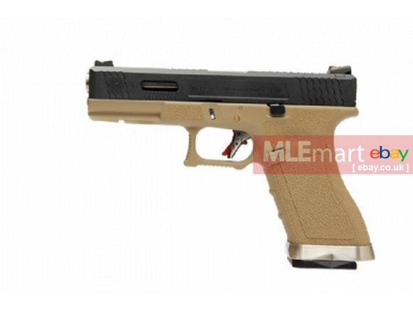 WE G17 GBB Pistol (Black Slide, Tan Frame, Silver Barrel) - MLEmart.com