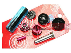 SHS AK High Speed 100:200 Gear Tune-Up Set with 14 Full Steel Teeth Piston (Clear Blue) - MLEmart.com