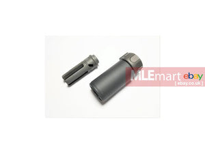 Airsoft Artisan SF Style Silencer w/ 4-prong Steel Flash Hider 14mm CCW - Black - MLEmart.com