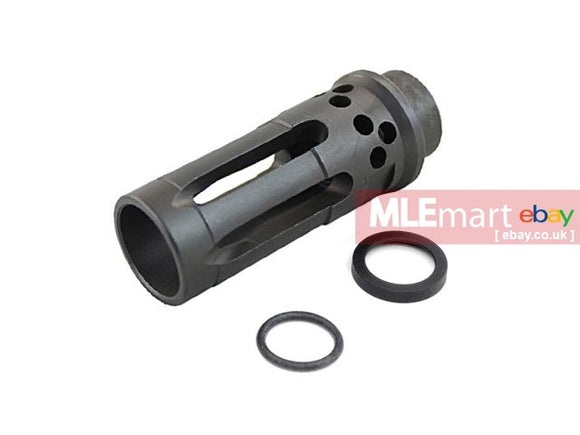 Airsoft Artisan SF Style W COMP Steel Flash Hider 14mm CCW (QPQ Coating) - MLEmart.com