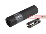 Airsoft Artisan QD Aluminum Silencer w/ Vertex Style Steel Flash Hider 14mm CCW - MLEmart.com