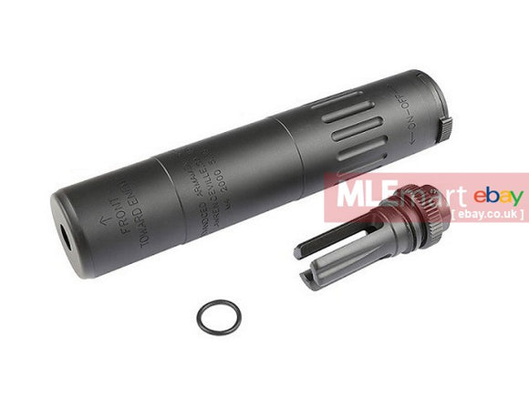 Airsoft Artisan M4 2000 Style Dummy Silencer with Flash Hider 14mm CCW ( BK ) - MLEmart.com