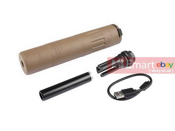 Airsoft Artisan M4 2000 Style Dummy Silencer with Flash Hider 14mm CCW + AT2000R Tracer Unit ( DE ) - MLEmart.com