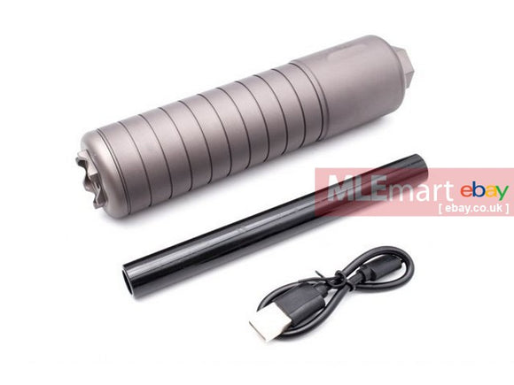 Airsoft Artisan SRD762 Style 14mm CCW Dummy Silencer with Tracer for Airsoft ( ACETECH AT2000 Tracer Inside ) - ( AA-SIL-13-T ) - MLEmart.com