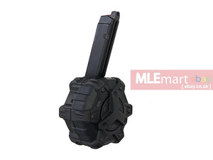 AW Custom 350rds Drum Magazine for AW/ WE/ Tokyo Marui G Model GBB Series - Black - MLEmart.com