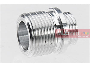 AW Custom Aluminum Thread Adaptor for Tokyo Marui / WE / AW Threaded Outer Barrel - Silver - MLEmart.com