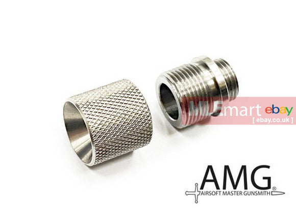 AMG Adaptor with Thread Protector for WE Pistol (Silver/14mm CCW) - MLEmart.com