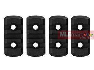 GK Tactical M-LOK Nylon 3 Picatinny Rail Sections (4pcs / Set) - Black - MLEmart.com