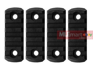 GK Tactical M-LOK Nylon 5 Picatinny Rail Sections (4pcs / Set) - Black - MLEmart.com