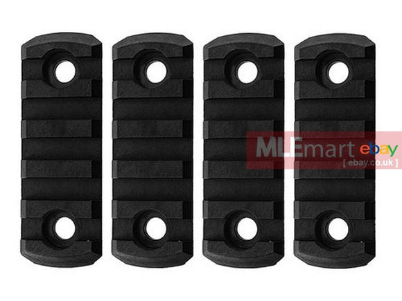 GK Tactical M-LOK Nylon 5 Picatinny Rail Sections (4pcs / Set) - Black - MLEmart.com