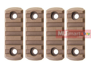 GK Tactical M-LOK Nylon 5 Picatinny Rail Sections (4pcs / Set) - Coyote Brown - MLEmart.com