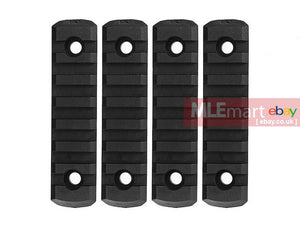 GK Tactical M-LOK Nylon 7 Picatinny Rail Sections (4pcs / Set) - Black - MLEmart.com