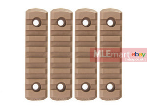 GK Tactical M-LOK Nylon 7 Picatinny Rail Sections (4pcs / Set) - Coyote Brown - MLEmart.com