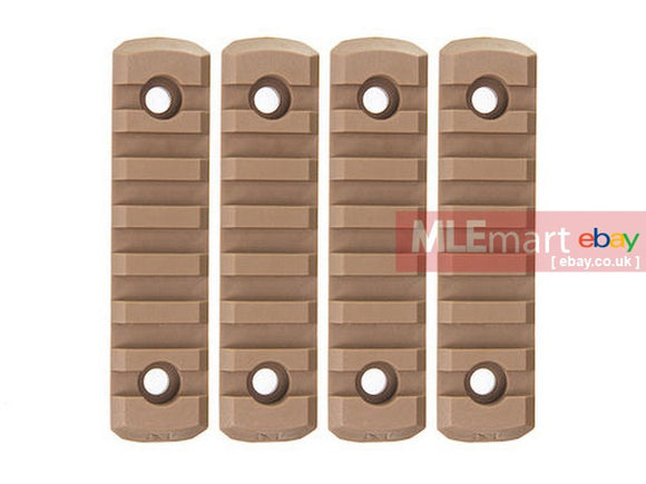 GK Tactical M-LOK Nylon 7 Picatinny Rail Sections (4pcs / Set) - Coyote Brown - MLEmart.com