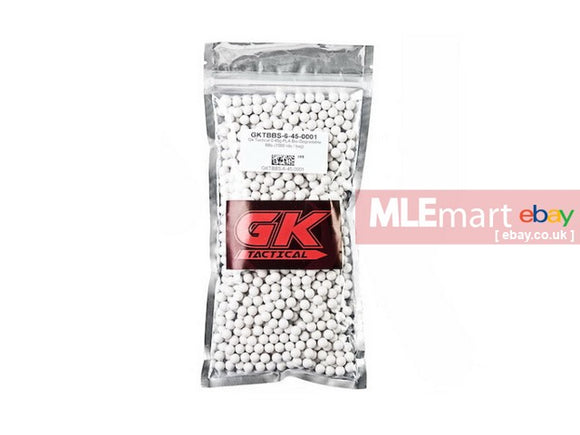 GK Tactical 0.45g PLA Bio-Degradable BBs (1000 rds / bag) - MLEmart.com