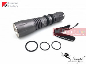 MLEmart.com - Lumens Factory Seraph SP-6, 2 Cell Flashlight (Body Only) - Charcoal Grey, Flat Bezel