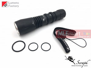 MLEmart.com - Lumens Factory Seraph SP-6, 2 Cell Flashlight (Body Only) - HA3 Flat/Matt Black, Flat Bezel