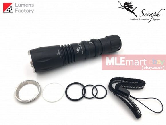 MLEmart.com - Lumens Factory Seraph SP-6, 2 Cell Modular Flashlight, HA3 Black - Cree XP-L2 Cool White (5500-6500K)