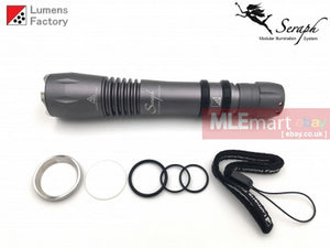 MLEmart.com - Lumens Factory Seraph SP-9, 3 Cell Modular Flashlight, Charcoal Grey (1 Mode) - Cree XP-L Warm White 90-CRI  (2600-3200K)