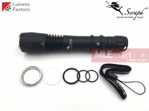 MLEmart.com - Lumens Factory Seraph SP-9, 3 Cell Modular Flashlight, HA3 Black (1 Mode) - Cree XP-L2 Cool White (5500-6500K)