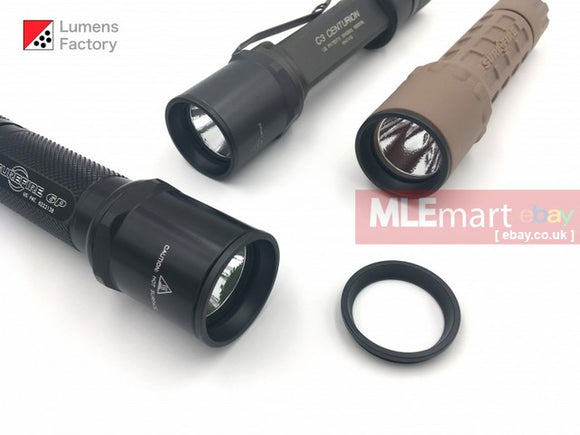 MLEmart.com - Lumens Factory Stainless Steel Bezel Ring for Surefire Z44 Bezels (Smooth Version) - QPQ Black Bezel (Flat)