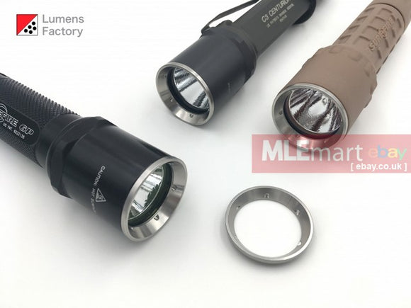 MLEmart.com - Lumens Factory Stainless Steel Bezel Ring for Surefire Z44 Bezels (Slotted Version) - Stainless Steel Bezel (Flat)