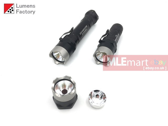 MLEmart.com - Lumens Factory E Series Elite Head Unit for Incandescent and LED Tower Modules HA3 Black - Stainless Steel Defender Bezel