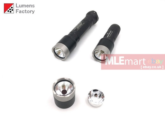 MLEmart.com - Lumens Factory E Series Smoothie Head Unit for Incandescent and LED Tower Modules HA3 Black - Stainless Steel Crenelated Bezel