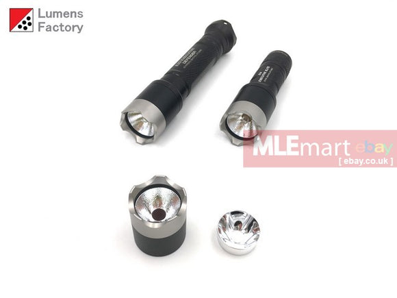 MLEmart.com - Lumens Factory E Series Smoothie Head Unit for Incandescent and LED Tower Modules HA3 Black - Stainless Steel Defender Bezel