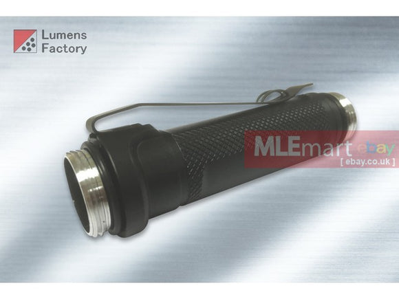 MLEmart.com - Lumens Factory E Series 2 Cell Flashlight Body HA3 Black - Long Clip Version