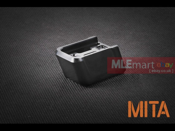 MLEmart.com - MITA Marui glock CNC aluminum mag base-Black-thick - MITA-P096-BK