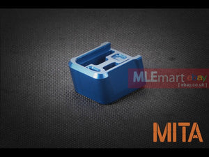 MLEmart.com - MITA Marui glock CNC aluminum mag base-Blue-thick - MITA-P096-BL