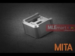 MLEmart.com - MITA Marui glock CNC aluminum mag base-Silver-thick - MITA-P096-SV