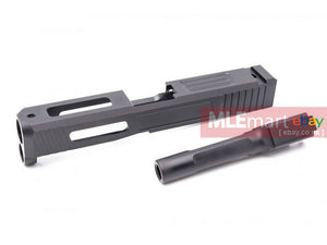 MLEmart.com - Pro-Arms / Old Driver S Style Steel Slide w/ Outer Barrel for UMAREX / VFC Glock 19X / Glock 45 GBBP ( Black ) ( Limited Edition )