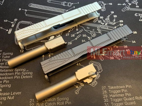 MLEmart.com - Pro-Arms Airsoft P40 Nighthawk Slide Set for UMAREX Glock 19 / Elite Force / VFC Model G ( Silver )