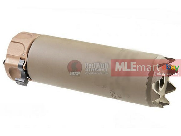 MLEmart.com - RGW SOCOM556 RC1 Mini Monster Suppressor with 14mm CCW SF Muzzle Brake - FDE